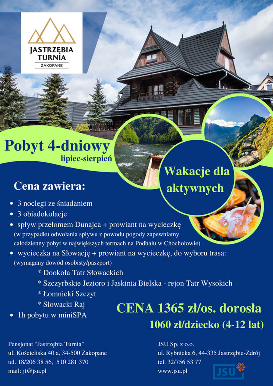 Oferta letniego wypoczynku w Zakopanem
